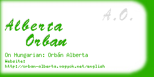 alberta orban business card